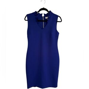 Calvin Klein Blue Sleeveless V-Neck Sheath Dress